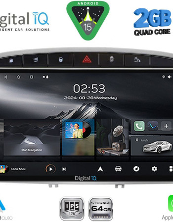 DIGITAL IQ RSD 1513SL_CPA (9inc) MULTIMEDIA TABLET for PEUGEOT 308 mod.2007-2012 - RCZ mod.2009-2015 (SILVER)