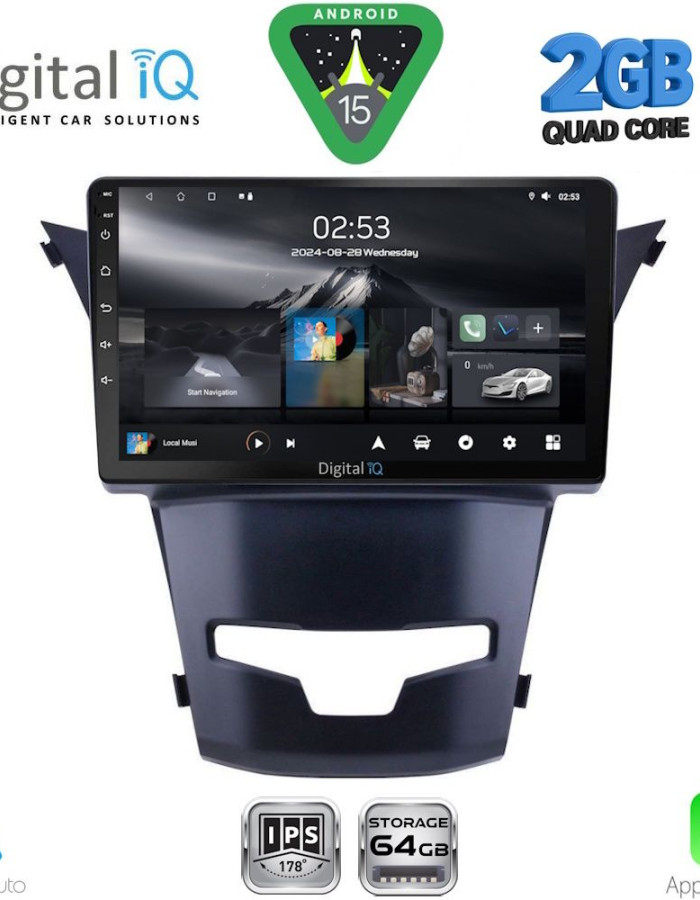 DIGITAL IQ RSD 1653_CPA (9inc) MULTIMEDIA TABLET for SSANGYONG KORANDO mod. 2014-2019