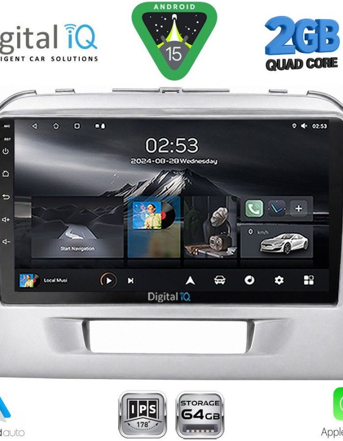 DIGITAL IQ RSD 1697SL_CPA (9inc) MULTIMEDIA TABLET for SUZUKI VITARA mod. 2016-2025 (SILVER)