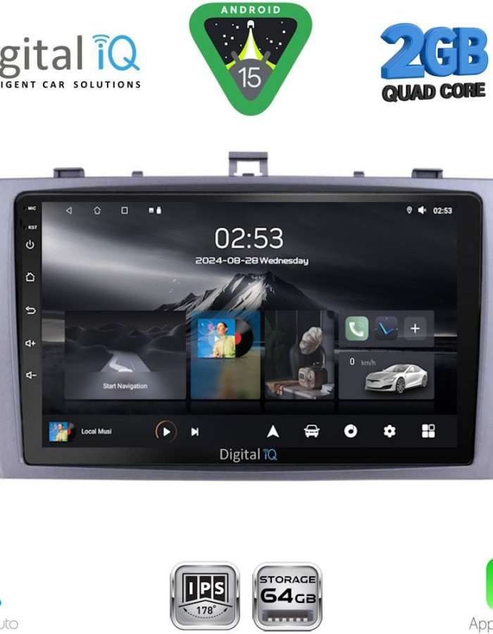 DIGITAL IQ RSD 1705SL_CPA (9inc) MULTIMEDIA TABLET for TOYOTA AVENSIS (T27) mod. 2009-2015 (SILVER)