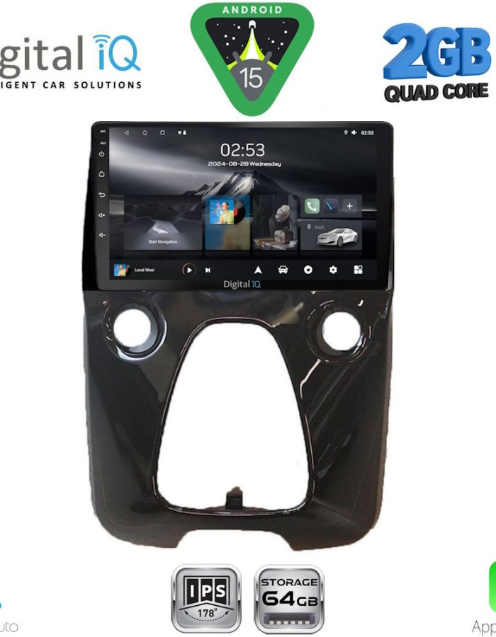 DIGITAL IQ RSD 1708_CPA A/C (10inc) MULTIMEDIA TABLET for CITROEN C1-PEUGEOT 108-TOYOTA AYGO mod. 2014-2022