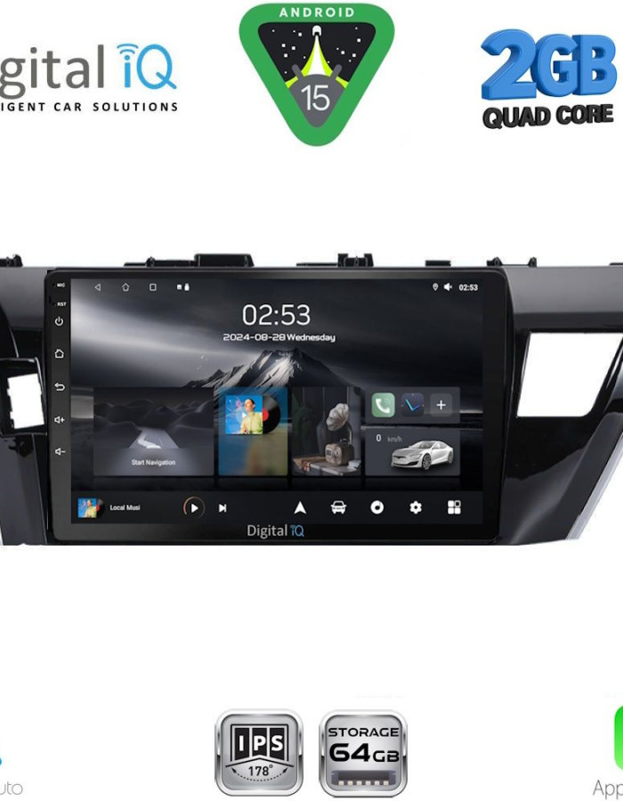 DIGITAL IQ RSD 1714SM_CPA (10inc) MULTIMEDIA TABLET for TOYOTA COROLLA mod. 2013-2016