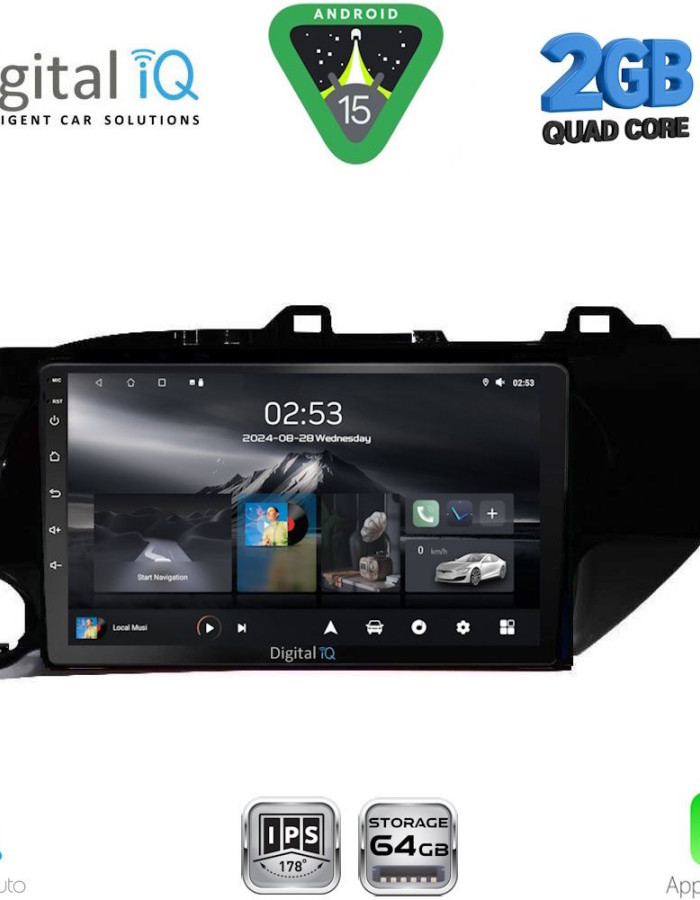 DIGITAL IQ RSD 1721_CPA (10inc) MULTIMEDIA TABLET for TOYOTA HILUX mod. 2017-2026