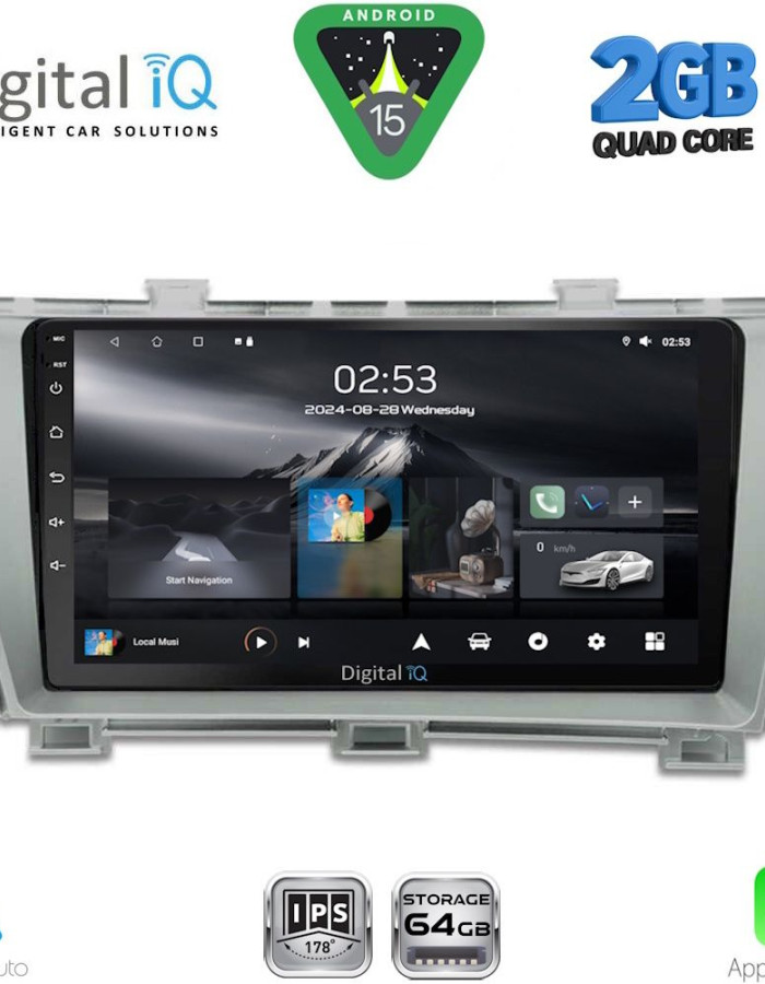 DIGITAL IQ RSD 1726SL_CPA (9inc) MULTIMEDIA TABLET for TOYOTA PRIUS mod. 2009-2015 (SILVER)