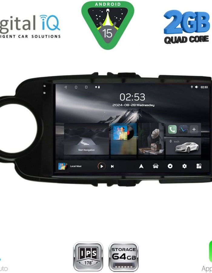 DIGITAL IQ RSD 1737BL_CPA (9inc) MULTIMEDIA TABLET for TOYOTA YARIS mod. 2011-2015 (BLACK)