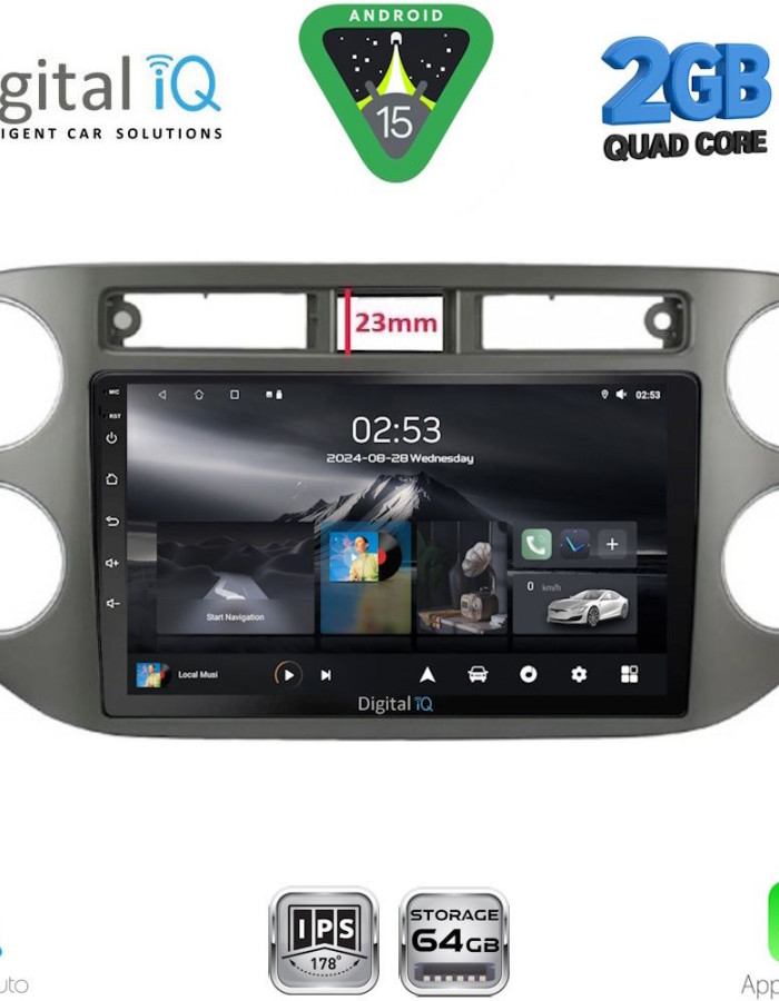 DIGITAL IQ RSD 1760GR_CPA (9inc) MULTIMEDIA TABLET for VW TIGUAN mod. 2011-2016 (GREY)