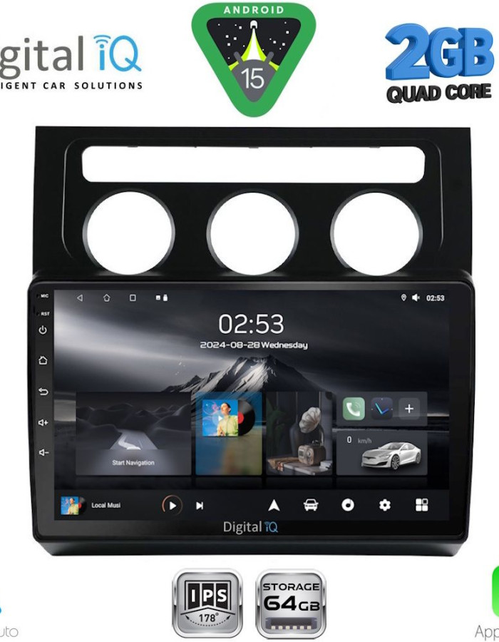 DIGITAL IQ RSD 1767_CPA CLIMA (10inc) MULTIMEDIA TABLET for VW TOURAN mod. 2003-2010