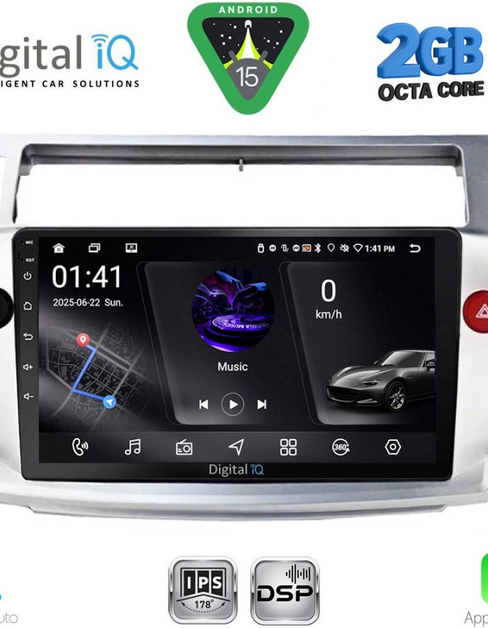 DIGITAL IQ RSF 4084SL_CPA (9inc) MULTIMEDIA TABLET for CITROEN C4  mod. 2004-2011 (SILVER)