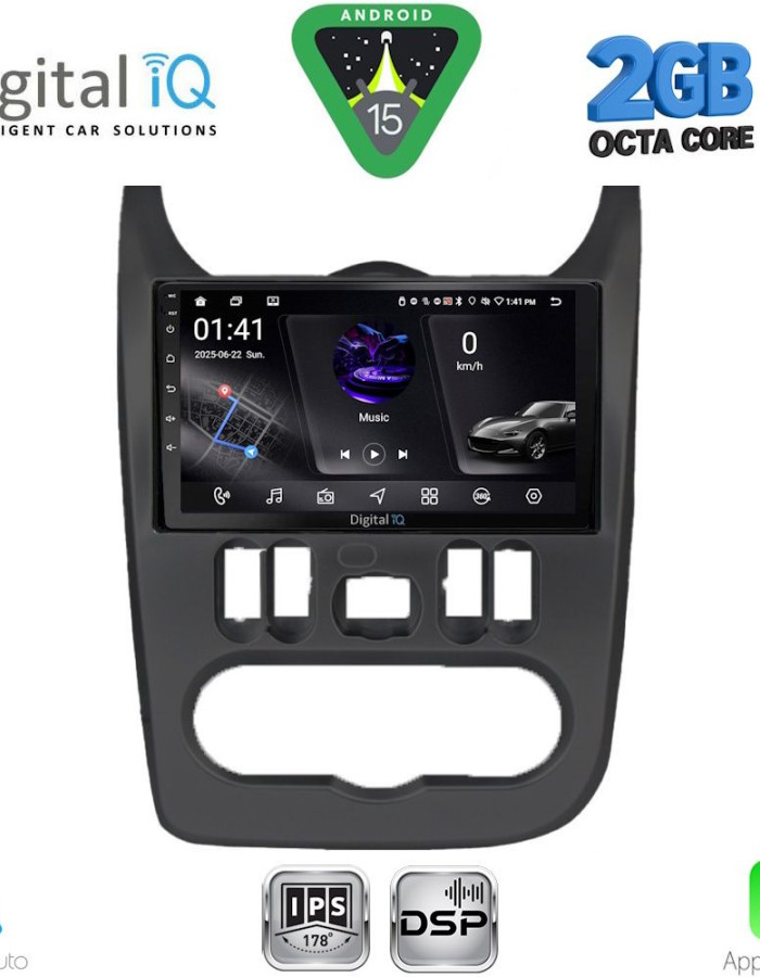 DIGITAL IQ RSF 4101BL_CPA (9inc) MULTIMEDIA TABLET for DACIA DUSTER – LOGAN – SANDERO mod. 2006-2012 (BLACK)