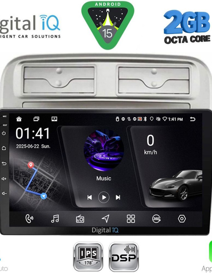 DIGITAL IQ RSF 4128_CPA (9inc) MULTIMEDIA TABLET for FIAT GRANDE PUNTO mod. 2005-2012