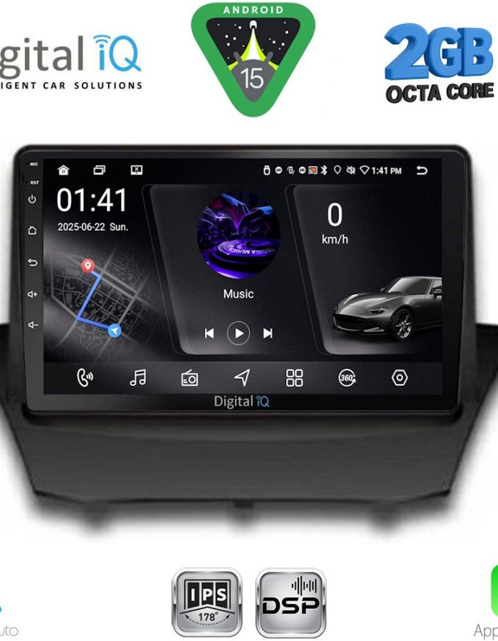 DIGITAL IQ RSF 4154A_CPA (9inc) MULTIMEDIA TABLET for FORD FIESTA mod. 2008-2017