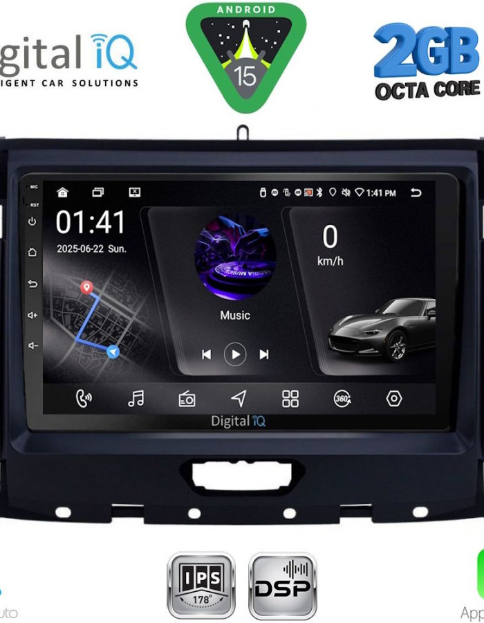 DIGITAL IQ RSF 4173_CPA (9inc) MULTIMEDIA TABLET for FORD RANGER mod. 2018-2023
