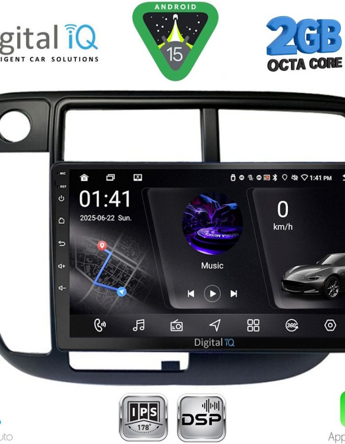 DIGITAL IQ RSF 4186_CPA CLIMA (9inc) MULTIMEDIA TABLET for HONDA CIVIC mod. 1995-2001
