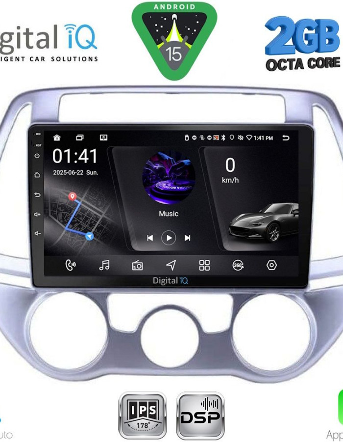 DIGITAL IQ RSF 4227_CPA A/C (9inc) MULTIMEDIA TABLET for HYUNDAI i20 mod. 2008-2012