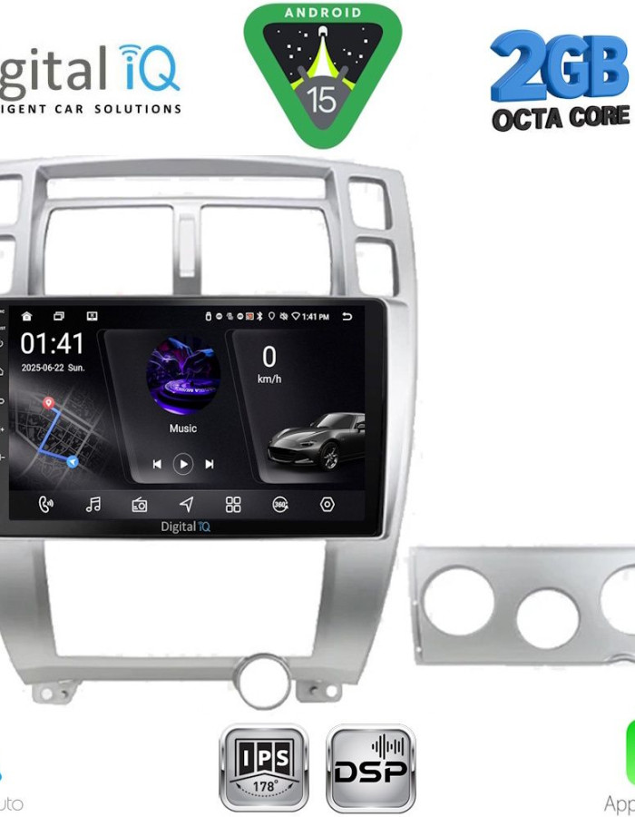 DIGITAL IQ RSF 4241SL_CPA (10inc) MULTIMEDIA TABLET for HYUNDAI TUCSON mod. 2004-2010 (SILVER)