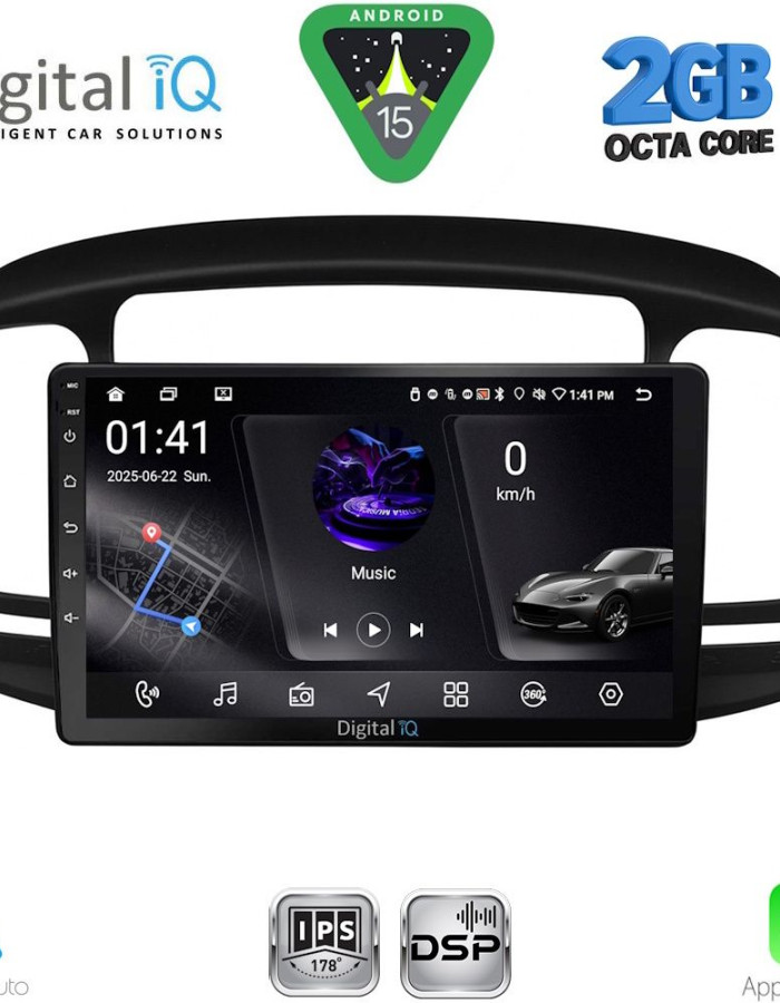 DIGITAL IQ RSF 4249BL_CPA (9inc) MULTIMEDIA TABLET for HYUNDAI ACCENT mod. 2005-2012 (BLACK)