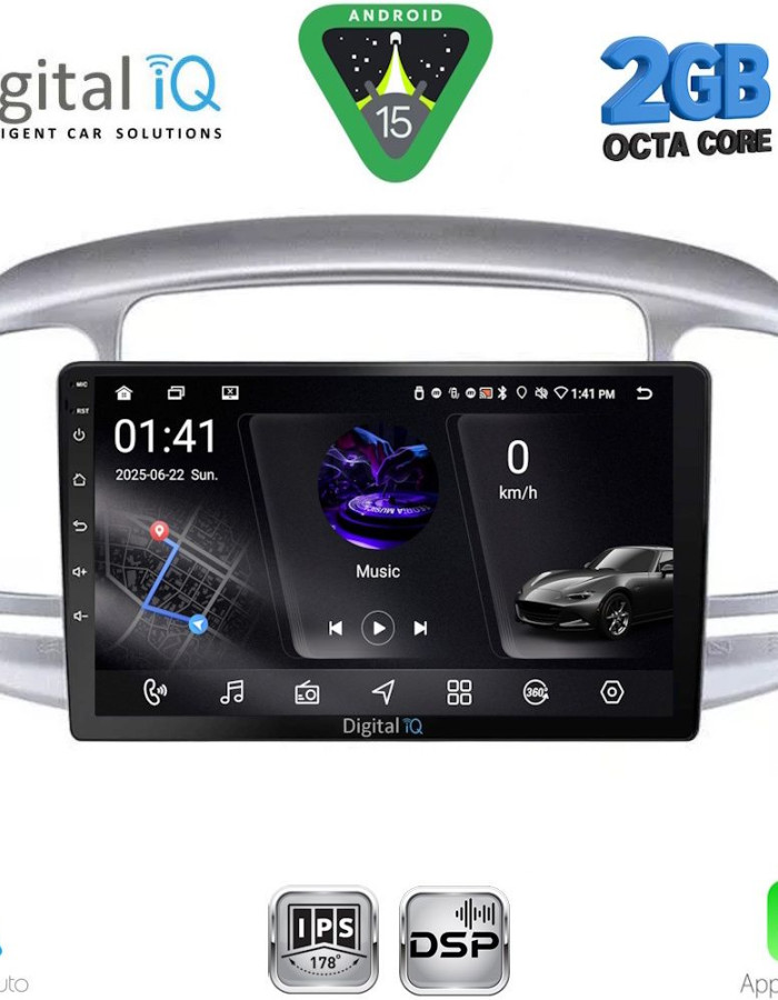 DIGITAL IQ RSF 4249SL_CPA (9inc) MULTIMEDIA TABLET for HYUNDAI ACCENT mod. 2005-2012 (SILVER)