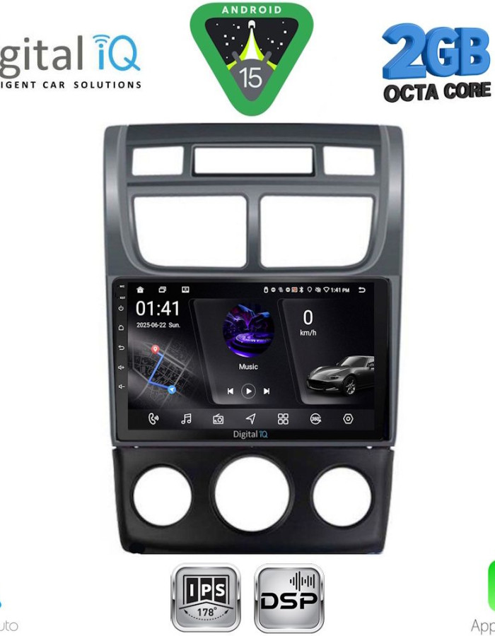 DIGITAL IQ RSF 4324BL_CPA (CLIMA+A/C) (9inc) MULTIMEDIA TABLET for KIA SPORTAGE mod. 2004-2010