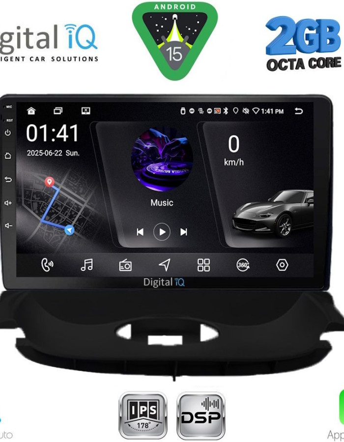 DIGITAL IQ RSF 4505_CPA (9inc) MULTIMEDIA TABLET for PEUGEOT 206 mod. 1998-2006