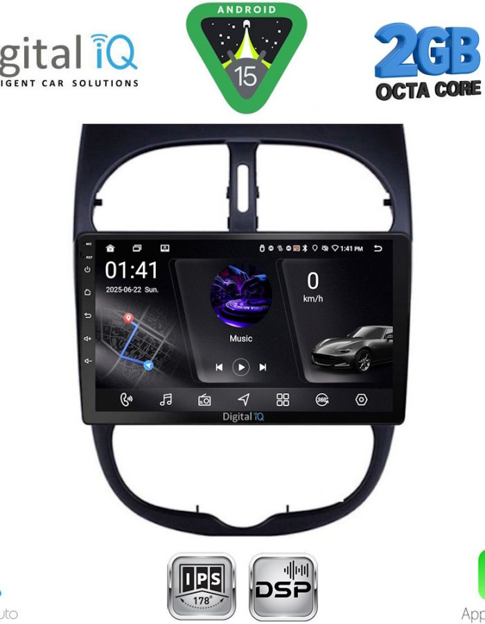 DIGITAL IQ RSF 4506_CPA (9inc) MULTIMEDIA TABLET for PEUGEOT 206 mod. 1998-2006