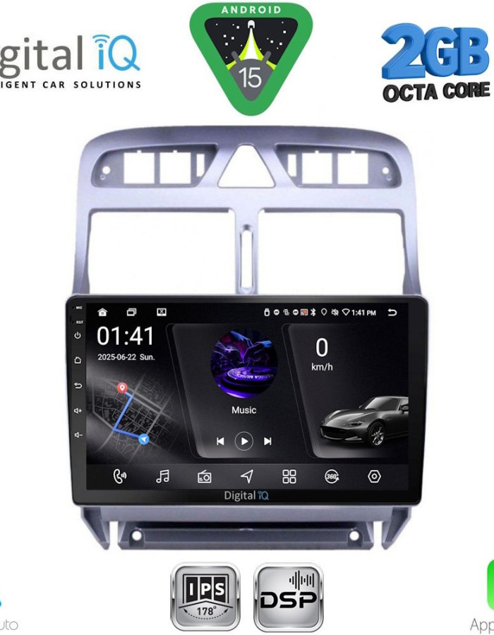 DIGITAL IQ RSF 4512_CPA (9inc) MULTIMEDIA TABLET for PEUGEOT 307 mod. 2001-2008
