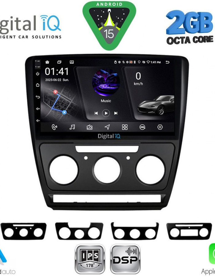 DIGITAL IQ RSF 4595BL_CPA (10inc) MULTIMEDIA TABLET for SKODA OCTAVIA 5 mod. 2005-2012 (BLACK)