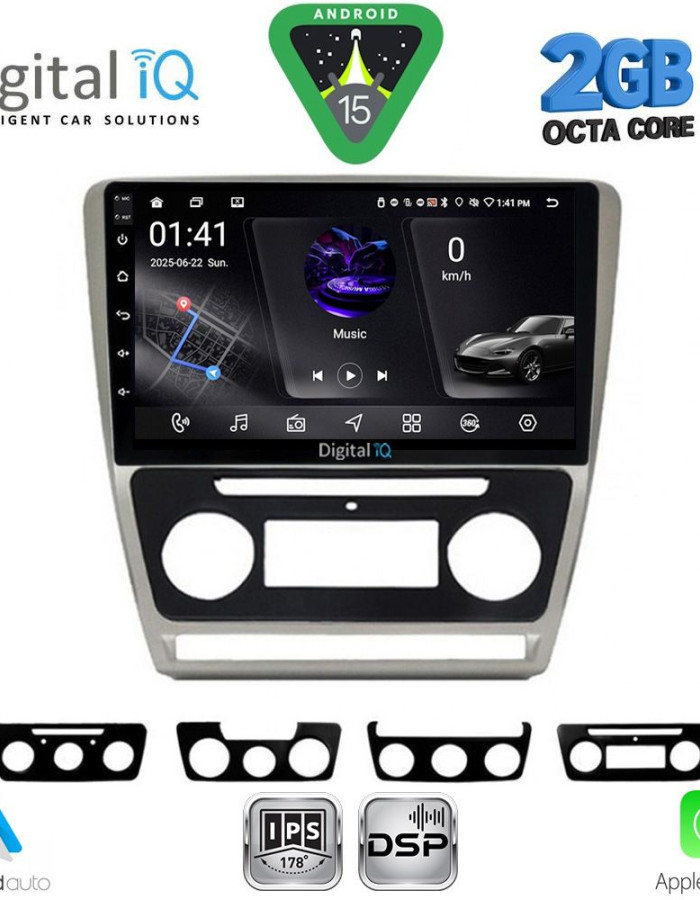 DIGITAL IQ RSF 4595SL_CPA (10inc) MULTIMEDIA TABLET for SKODA OCTAVIA 5 mod. 2005-2012 (SILVER)