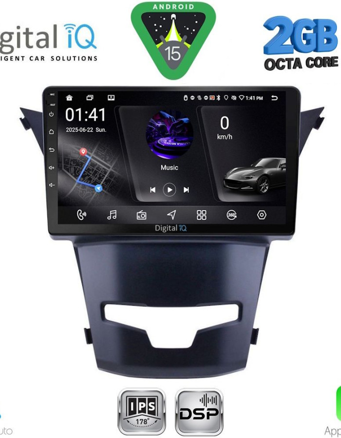 DIGITAL IQ RSF 4653_CPA (9inc) MULTIMEDIA TABLET for SSANGYONG KORANDO mod. 2014-2019