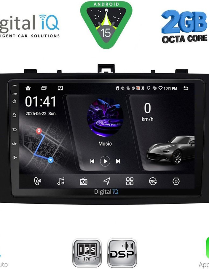 DIGITAL IQ RSF 4705BL_CPA (9inc) MULTIMEDIA TABLET for TOYOTA AVENSIS (T27) mod. 2009-2015 (BLACK)