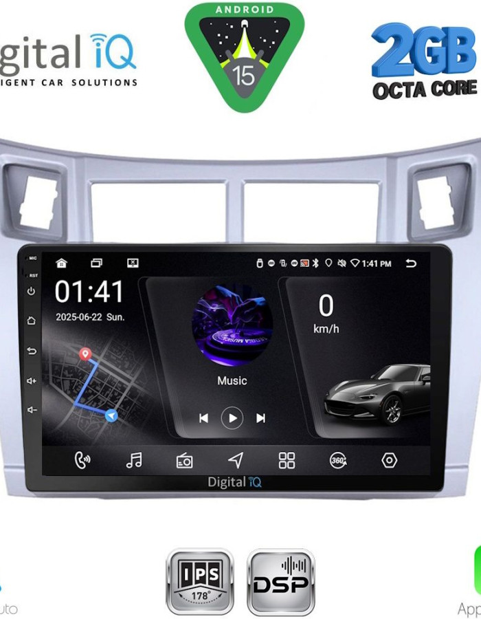 DIGITAL IQ RSF 4736SL_CPAA (9inc) MULTIMEDIA TABLET for TOYOTA YARIS mod. 2006-2011 (SILVER)