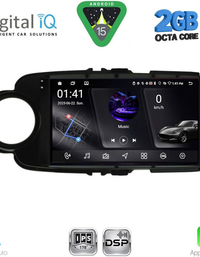 DIGITAL IQ RSF 4737BL_CPA (9inc) MULTIMEDIA TABLET for TOYOTA YARIS mod. 2011-2015 (BLACK)