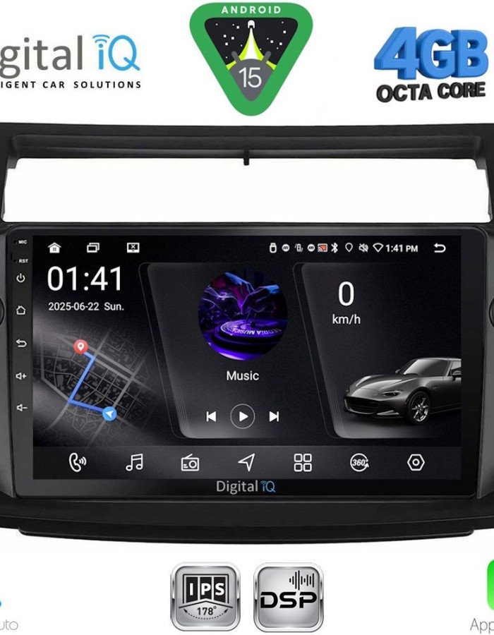 DIGITAL IQ RSG 6084BL_CPA (9inc) MULTIMEDIA TABLET for CITROEN C4  mod. 2004-2011 (BLACK)