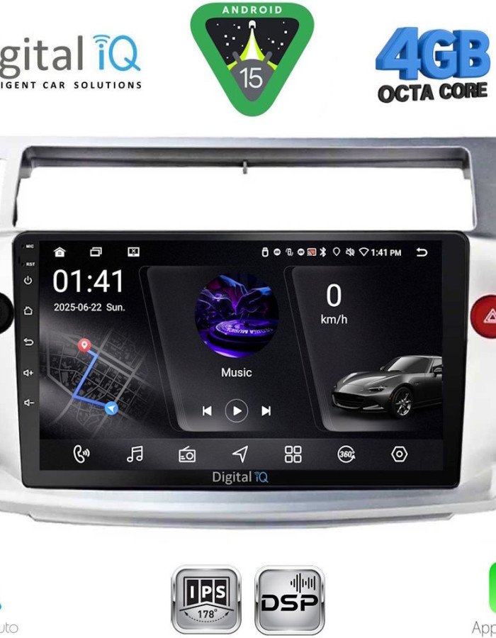 DIGITAL IQ RSG 6084SL_CPA (9inc) MULTIMEDIA TABLET for CITROEN C4  mod. 2004-2011 (SILVER)
