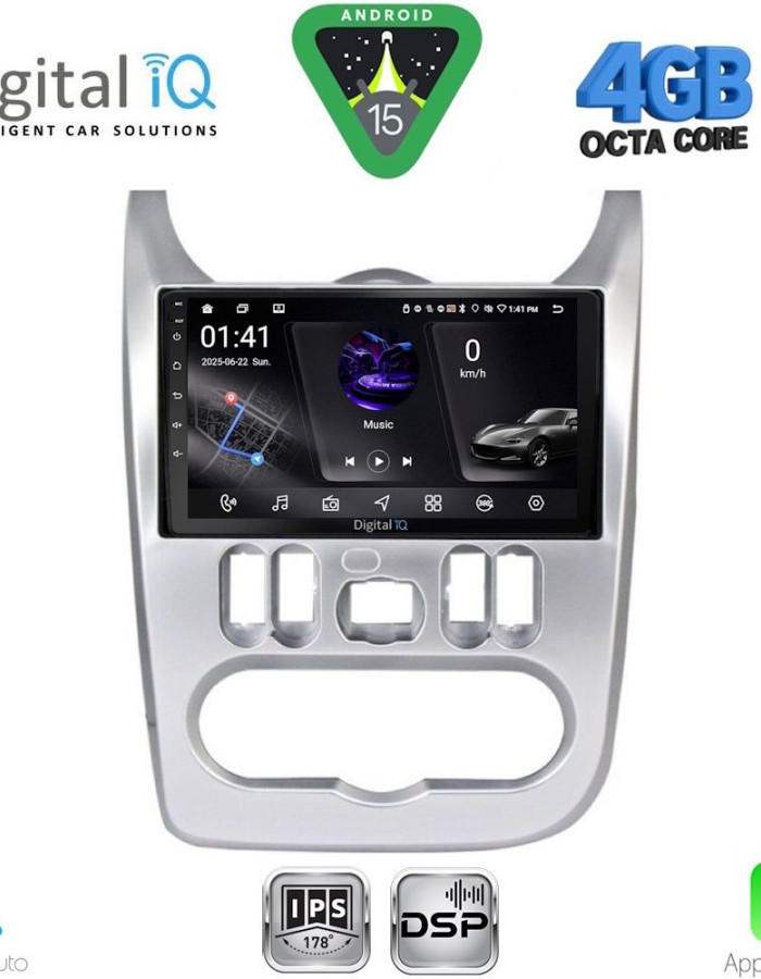 DIGITAL IQ RSG 6101SL_CPA (9inc) MULTIMEDIA TABLET for DACIA DUSTER – LOGAN – SANDERO mod. 2006-2012 (SILVER)