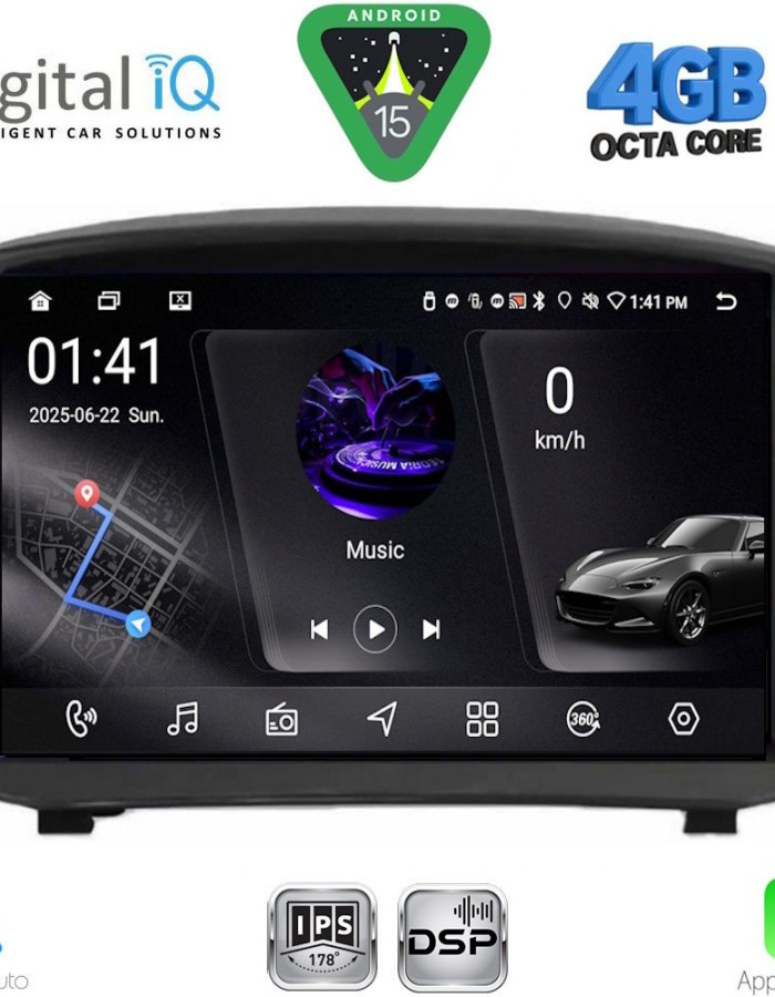 DIGITAL IQ RSG 6154B_CPA (9inc) MULTIMEDIA TABLET for FORD FIESTA mod. 2008-2017
