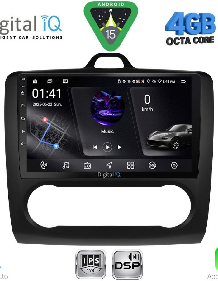 DIGITAL IQ RSG 6156BL_CPA CLIMA (9inc) MULTIMEDIA TABLET for FORD FOCUS mod. 2005-2012 (BLACK)