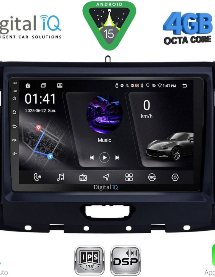 DIGITAL IQ RSG 6173_CPA (9inc) MULTIMEDIA TABLET for FORD RANGER mod. 2018-2023