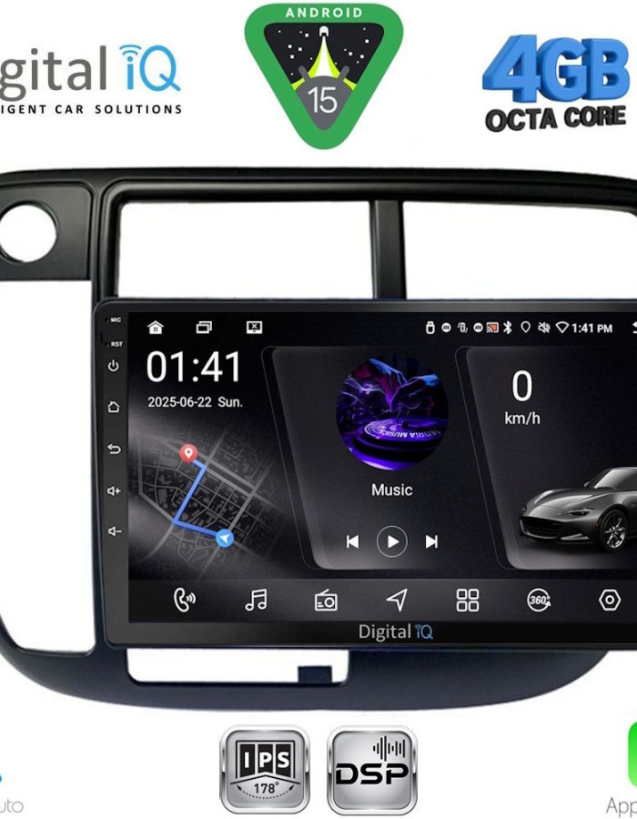 DIGITAL IQ RSG 6186_CPA CLIMA (9inc) MULTIMEDIA TABLET for HONDA CIVIC mod. 1995-2001