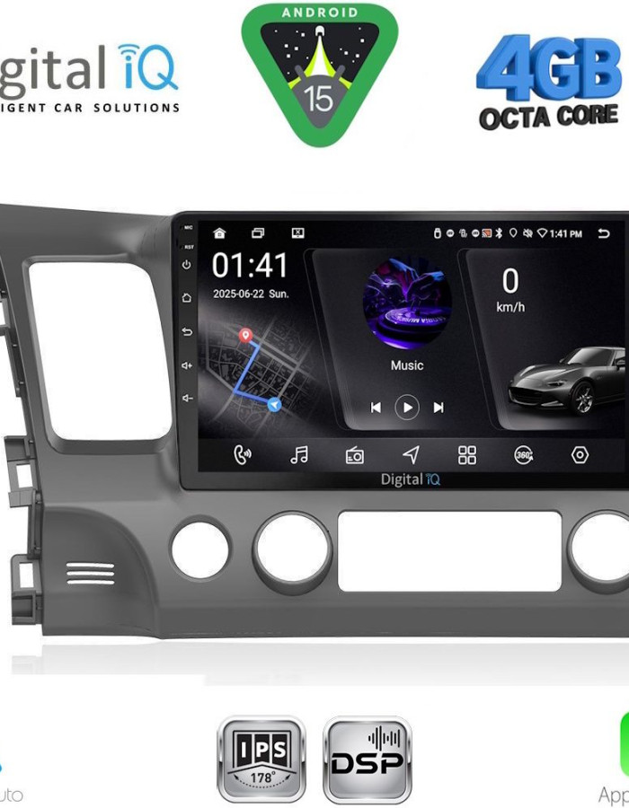 DIGITAL IQ RSG 6188_CPA (10inc) MULTIMEDIA TABLET for HONDA CIVIC 4D mod. 2006-2012