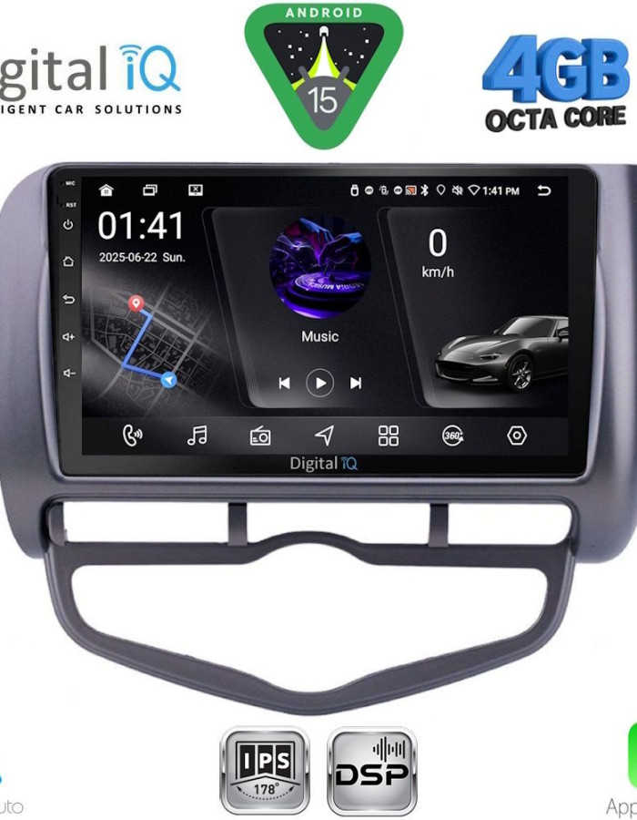 DIGITAL IQ RSG 6210_CPA CLIMA (9inc) MULTIMEDIA TABLET for HONDA JAZZ mod. 2002-2008