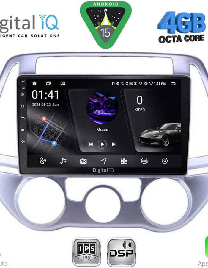 DIGITAL IQ RSG 6227_CPA A/C (9inc) MULTIMEDIA TABLET for HYUNDAI i20 mod. 2008-2012