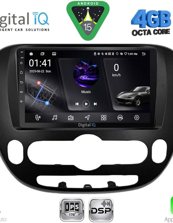 DIGITAL IQ RSG 6321_CPA (9inc) MULTIMEDIA TABLET for KIA SOUL mod. 2014-2025