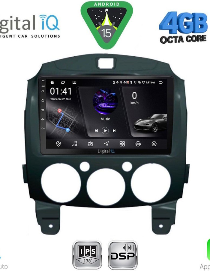 DIGITAL IQ RSG 6361_CPA (9inc) MULTIMEDIA TABLET for MAZDA 2 mod. 2007-2014