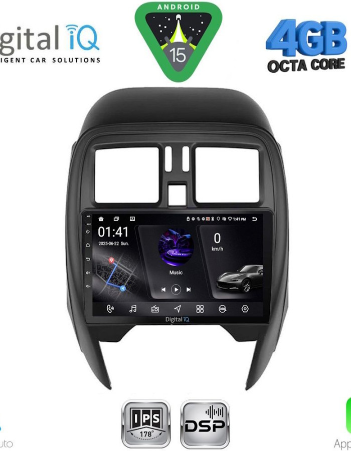 DIGITAL IQ RSG 6451_CPA (SQUARE) (9inc) MULTIMEDIA TABLET for NISSAN MICRA mod. 2014-2017
