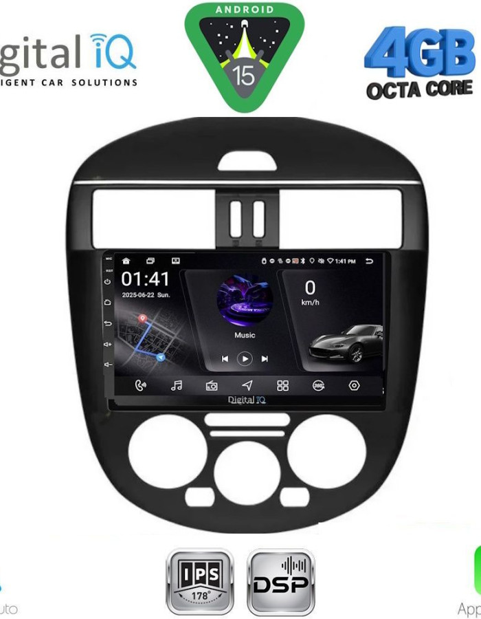 DIGITAL IQ RSG 6465AC_CPA (9inc) MULTIMEDIA TABLET for NISSAN TIIDA mod. 2013-2023 with A/C