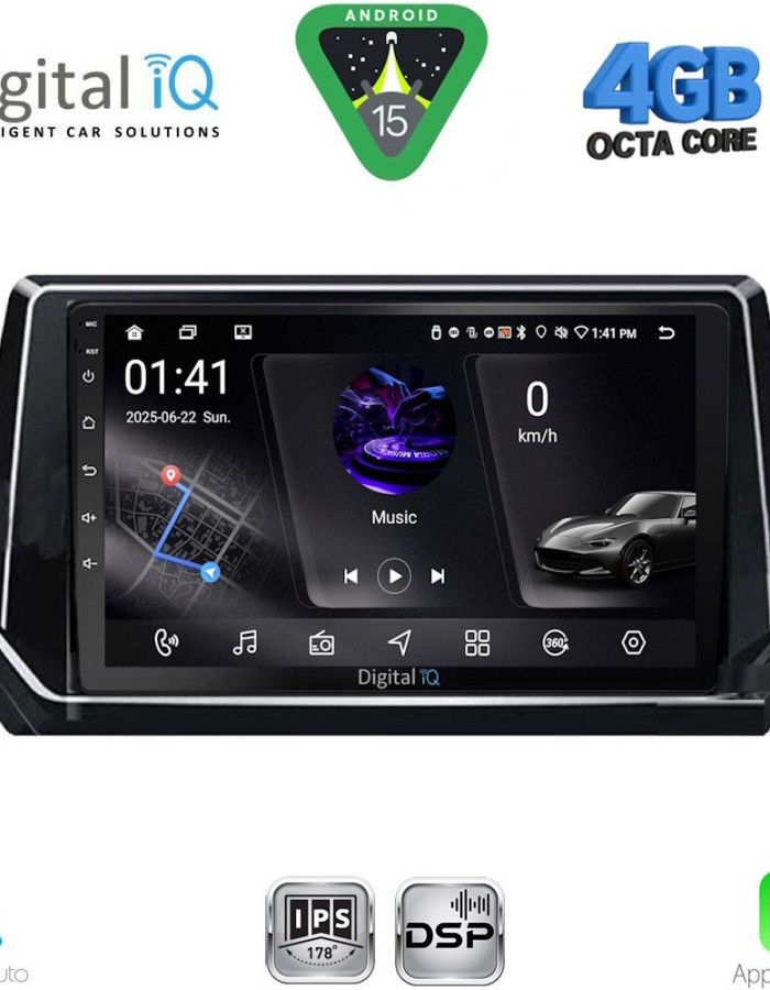 DIGITAL IQ RSG 6509_CPA (9inc) MULTIMEDIA TABLET for PEUGEOT 208 – 2008 mod. 2021-2026