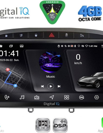 DIGITAL IQ RSG 6513GR_CPA (9inc) MULTIMEDIA TABLET for PEUGEOT 308 mod.2007-2012 - RCZ mod. 2009-2015 (GREY)