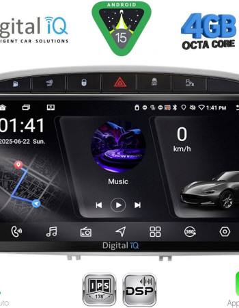 DIGITAL IQ RSG 6513SL_CPA (9inc) MULTIMEDIA TABLET for PEUGEOT 308 mod.2007-2012 - RCZ mod. 2009-2015 (SILVER)
