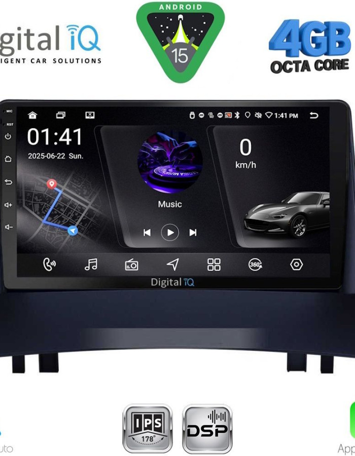 DIGITAL IQ RSG 6555_CPA (9inc) MULTIMEDIA TABLET for RENAULT MEGANE 2 mod. 2002-2008