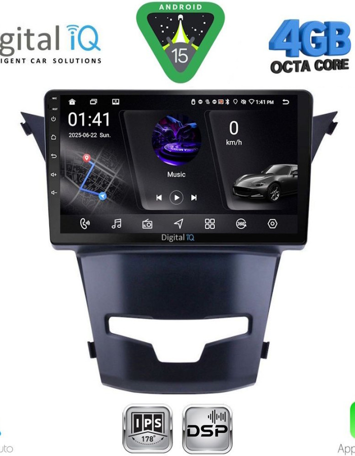 DIGITAL IQ RSG 6653_CPA (9inc) MULTIMEDIA TABLET for SSANGYONG KORANDO mod. 2014-2019